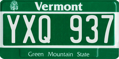 VT license plate YXQ937
