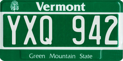 VT license plate YXQ942