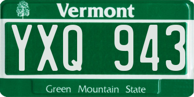 VT license plate YXQ943