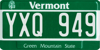 VT license plate YXQ949