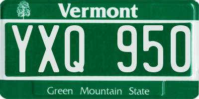 VT license plate YXQ950