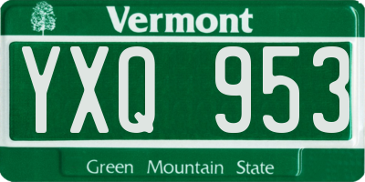 VT license plate YXQ953