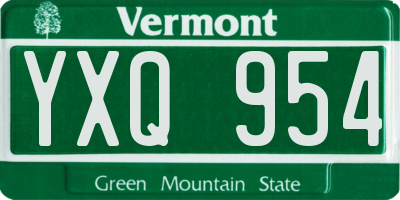 VT license plate YXQ954