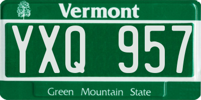 VT license plate YXQ957