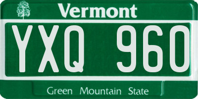 VT license plate YXQ960