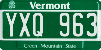 VT license plate YXQ963
