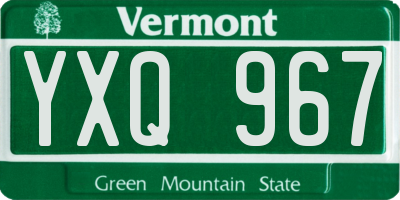 VT license plate YXQ967
