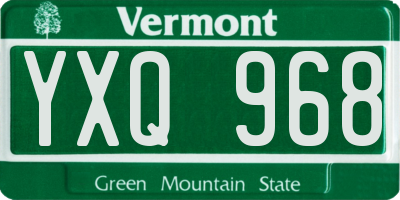 VT license plate YXQ968