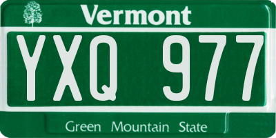 VT license plate YXQ977