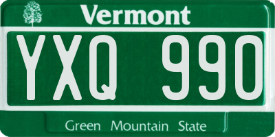VT license plate YXQ990