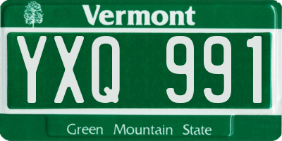 VT license plate YXQ991
