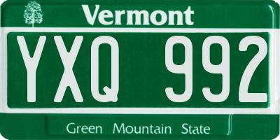 VT license plate YXQ992
