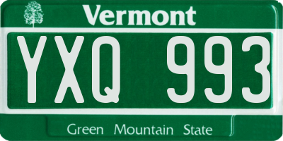 VT license plate YXQ993