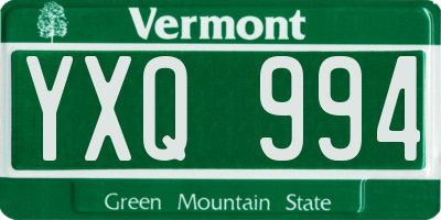 VT license plate YXQ994