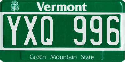 VT license plate YXQ996