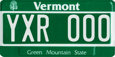 VT license plate YXR000