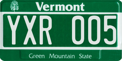 VT license plate YXR005