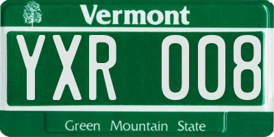 VT license plate YXR008