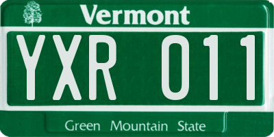 VT license plate YXR011