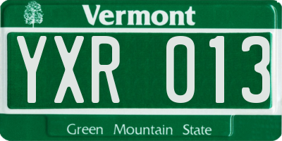 VT license plate YXR013