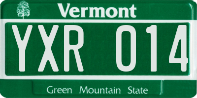 VT license plate YXR014