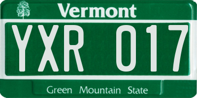 VT license plate YXR017