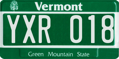 VT license plate YXR018