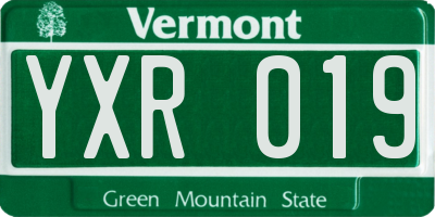 VT license plate YXR019