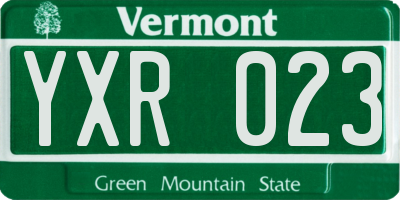 VT license plate YXR023