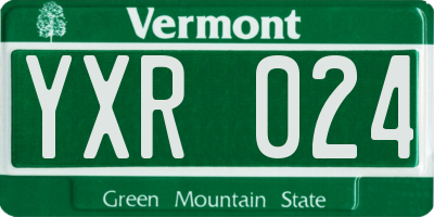 VT license plate YXR024