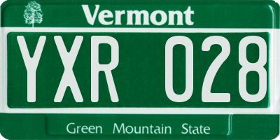VT license plate YXR028