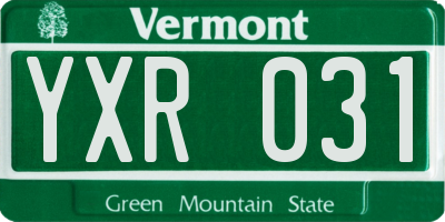 VT license plate YXR031