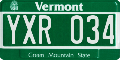 VT license plate YXR034