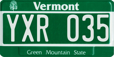 VT license plate YXR035