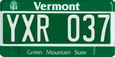 VT license plate YXR037