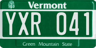 VT license plate YXR041