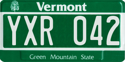 VT license plate YXR042