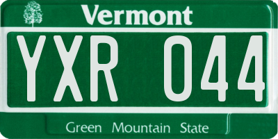 VT license plate YXR044