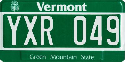 VT license plate YXR049