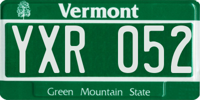 VT license plate YXR052