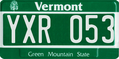 VT license plate YXR053