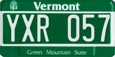 VT license plate YXR057