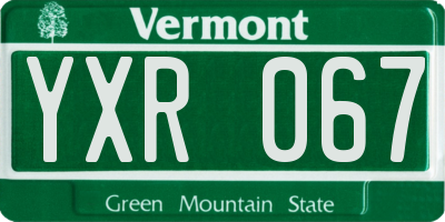 VT license plate YXR067