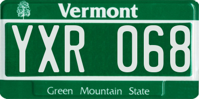 VT license plate YXR068