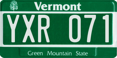 VT license plate YXR071