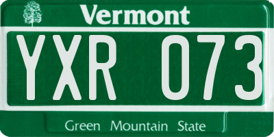 VT license plate YXR073