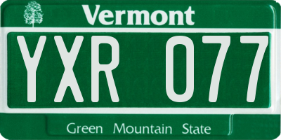 VT license plate YXR077