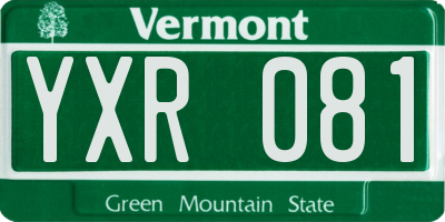 VT license plate YXR081