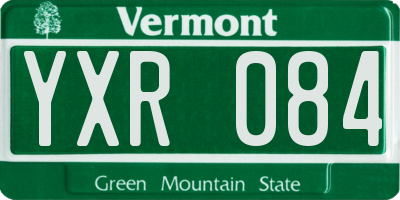 VT license plate YXR084