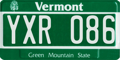 VT license plate YXR086